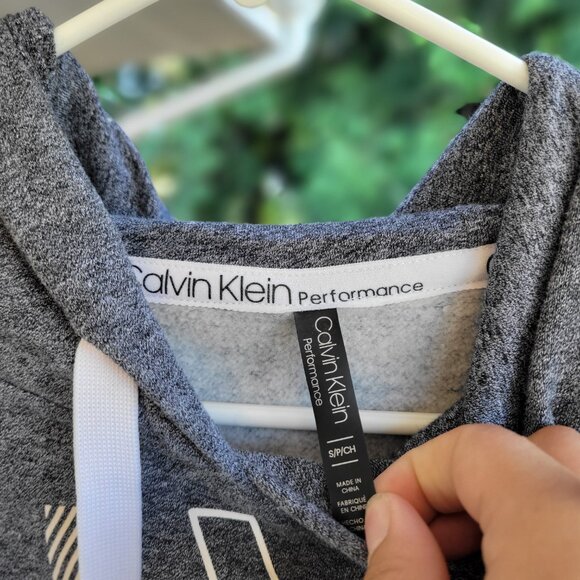 Calvin Klein Performance Crop Hoodie Sweatshirt - Picture 7 of 8